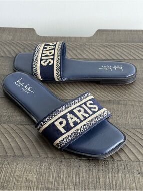 Nicole Miller City Paris Slides Sandals Size 8